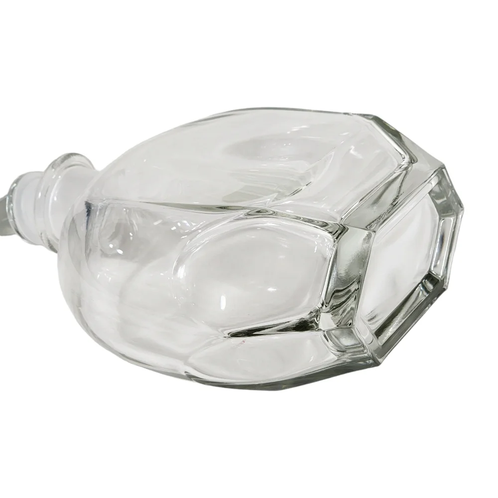Vintage Italian Fine Clear Glass Bottle Carafe‎ Decanter With Stopper